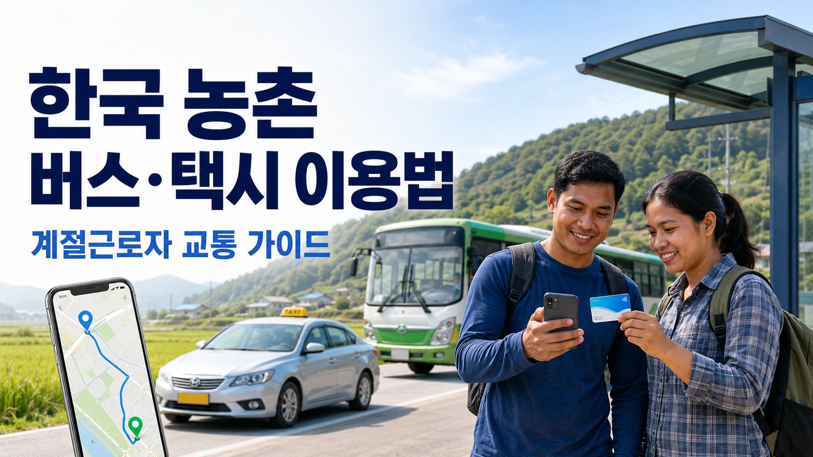 한국 농촌 버스·택시 이용법｜계절근로자를 위한 교통카드·기차·앱 안내