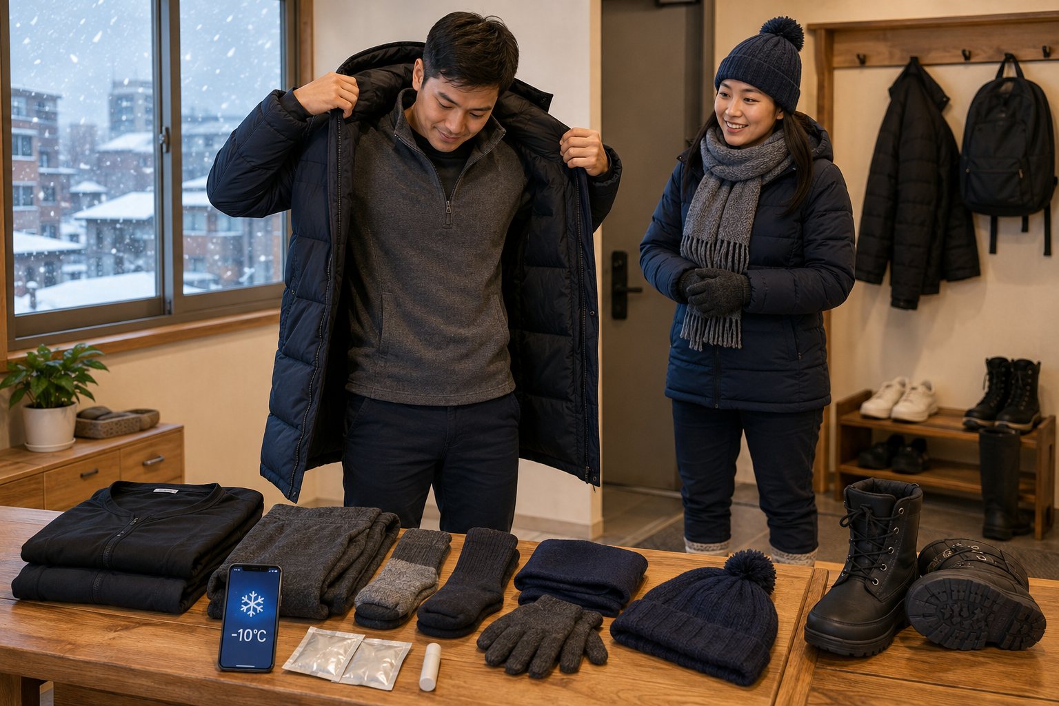 한국의 사계절 날씨와 계절별 옷차림｜외국인 근로자 겨울 방한용품 준비 가이드